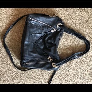 Black genuine  leather purse
